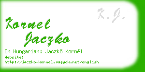 kornel jaczko business card