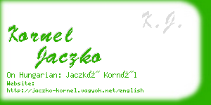 kornel jaczko business card